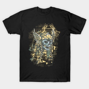 Skull in Helmet with Wings T-Shirt